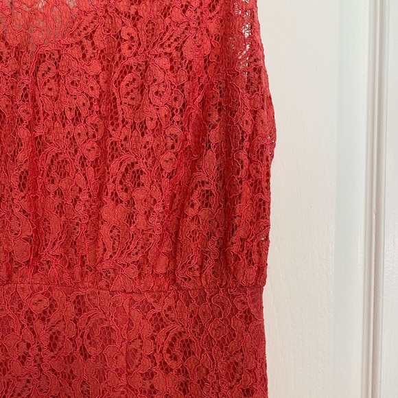Adrianna Papell Maxi Lace Dress in Coral - Picture 12 of 12